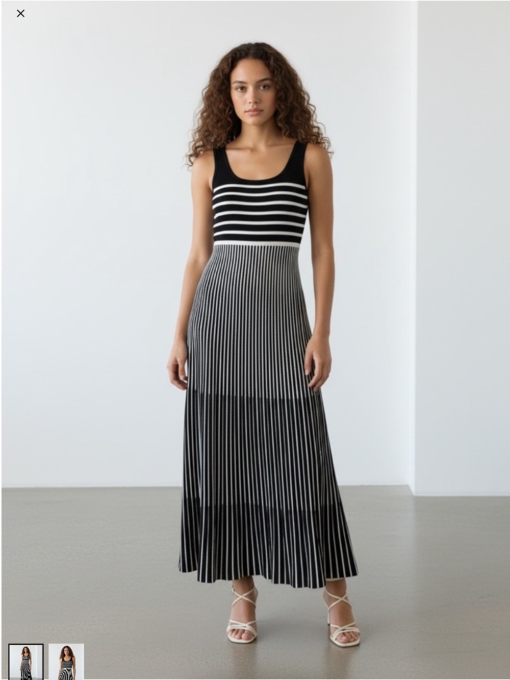 Active USA Black and White Striped Maxi Dress - Picture 12 of 12